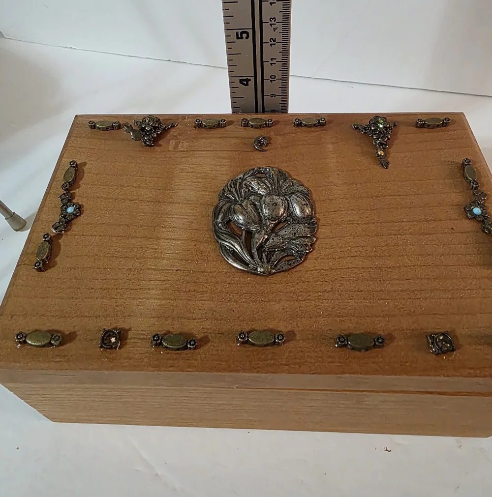 Upcycled Wooden Jewelry Trinket Box